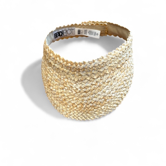 Beach Riot Straw Visor Hat Women's One Size Adjustable Coastal Resort New - Picture 7 of 9